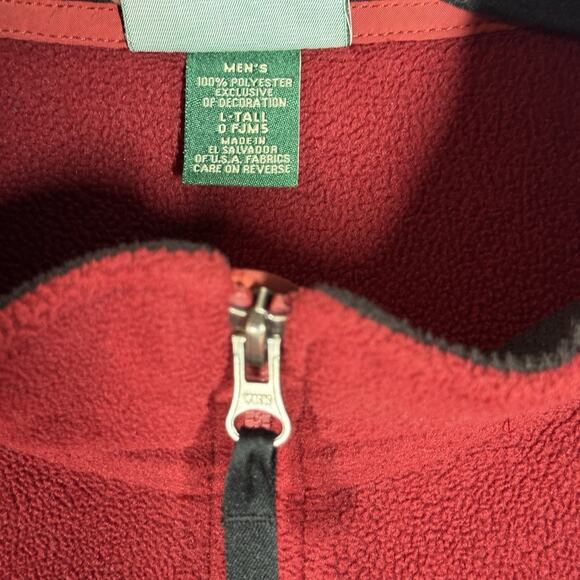 VTG LL Bean Mens Mountain Classic Fleece Jacket LT Large Tall Red Retro Gorp - Picture 4 of 10